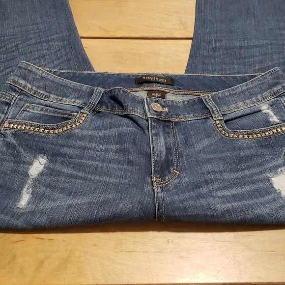 Jeans White House Black Market - Taille 12 - Dark Wash Avec Poches Cloutées - Boot Leg